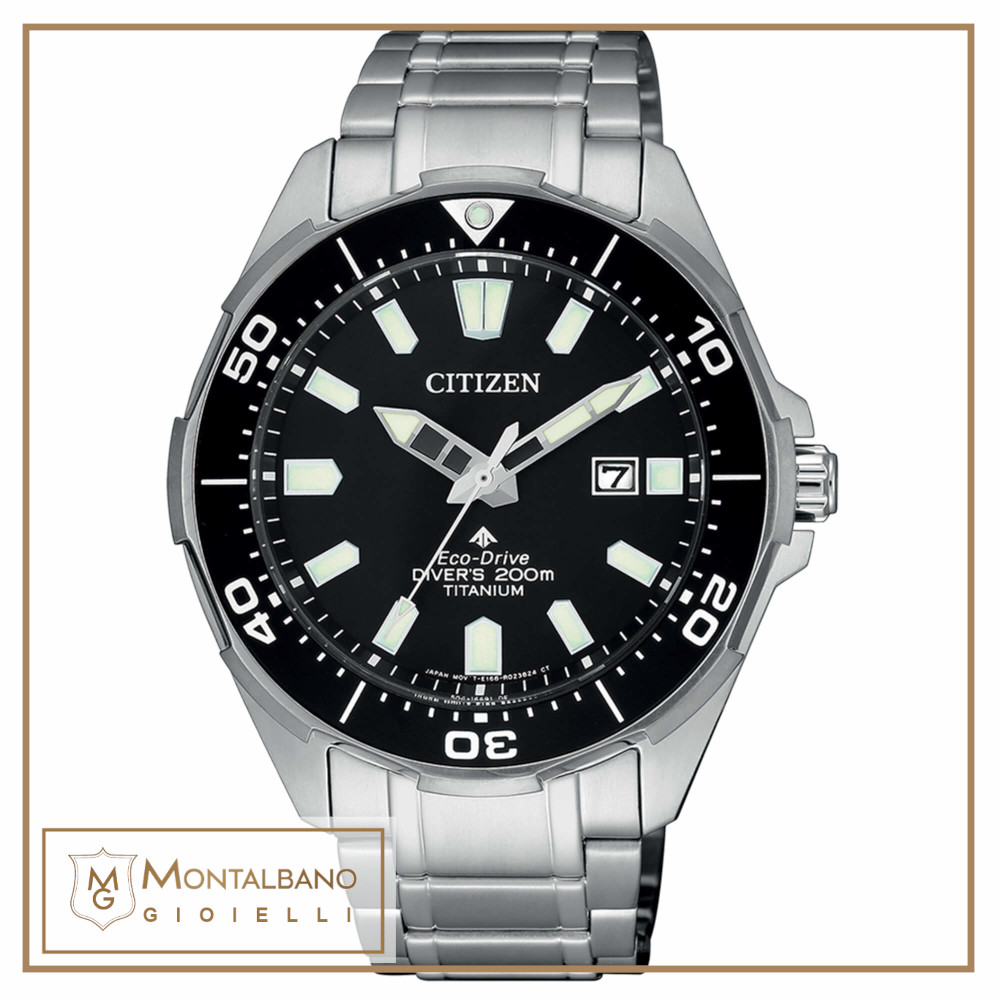 Citizen orologi Diver's Eco Drive 200 mt Super Titanio BN0200-81E