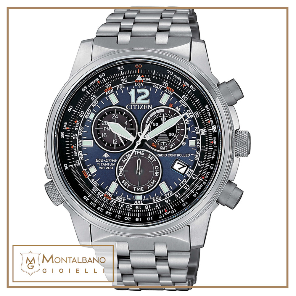 Citizen orologi Crono Pilot Super Titanio CB5850-80L